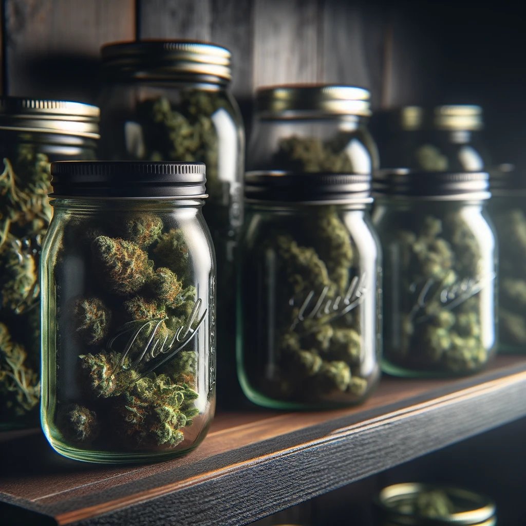 cannabis in dark storage room
